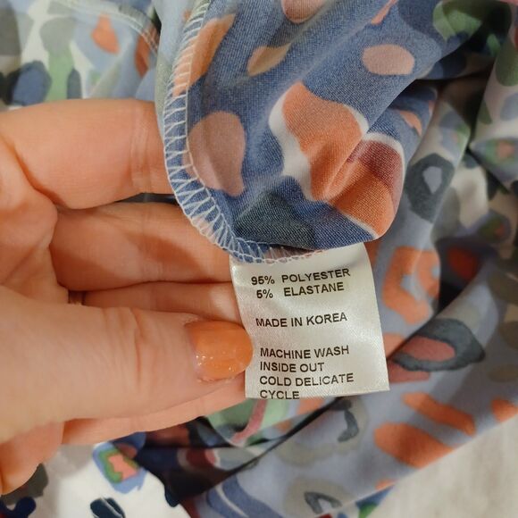 Tracy Negoshian Dolly Colorful Faux Wrap Ruched Dress 3/4 Sleeve XL Y2K Retro - Picture 7 of 8